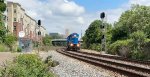 WE 7006 now handles the Akron delivery, seen at Exchange St. signals.